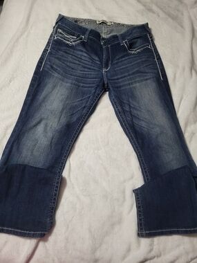 Ariat REAL Womens Size 34R Dark Blue Washed Jeans Western Wear